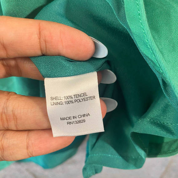 Lovers and Friends Dress Small Green Wrap V-Neck Sleeveless High Low Midi Orchid - Picture 13 of 16